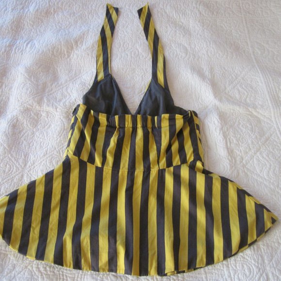 Odille Top 8 Melosa Halter Yellow/Brown Peplum - Picture 6 of 8